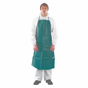 ANSELL GR40-W-92-212-00 Chemical Resistant Bib Apron, Heavy Duty, Ankle, Green, Universal, 100 Pack | CN8FNM 317G16