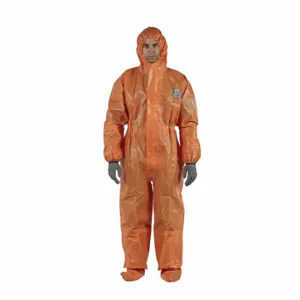 ANSELL OR50-T-92-122-02 Chemical Resistant Coverall, Heavy Duty, Taped/Welded Seam, Orange, 6 Pack | CN8FVD 48MD39