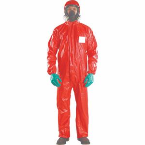 ANSELL RD96-T-92-111-08 Chemical Resistant Coverall, Heavy Duty, Taped Seam, Red, 4XL, 15 Pack | CN8GBF 48MD53