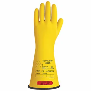 ANSELL RIG014YBSC Electrical Insulating Gloves, 1000 VAC/1, 500 VDC, 14 Inch Glove Lg, Straight Cuff | CN8BJP 795G74