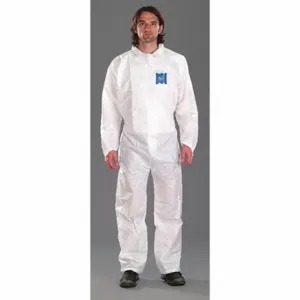 ANSELL WH15-S-92-103-06 Collared Disposable Coverall, SMS, Serged Seam, White, 2XL, 25 Pack | CN8FTR 465F74