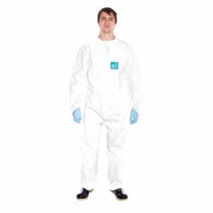 ANSELL WH20-B-92-177-09 Collared Coverall, Polyethylene, Light Duty, Bound Seam, White, 5XL | CT3LEQ 48MC81