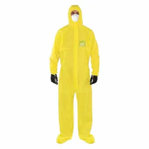 ANSELL YY23-B-92-147-06 Hooded Coveralls, AlphaTec 2300, Light Duty, Bound Seam, Yellow, 2XL, 25 PK | CN8FYP 48MC94