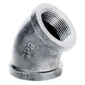 ANVIL 0811023811 Street Elbow, 45 Deg. Bend, 1 Inch Size, Galvanized Malleable Iron | BU2DDZ