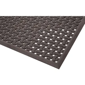 APEX-TOOLS T18S0046BL Antifatigue Mat Black 6 x 4 Feet Reversible With Drainge Holes | AF8FGQ 25PL50