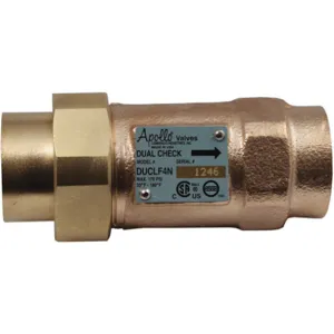 APOLLO VALVES 4ALF3S54A Dual Check Valve 3/4 Inch Swv x Npt Lead Free Bronze | AD3LZY 40D864