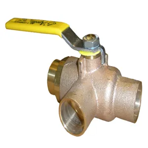 APOLLO VALVES 7090404 Ball Valve, 3/4 Inch Size, Bronze, 3-Way, 2-1/4 Inch Extension | CC6ECL