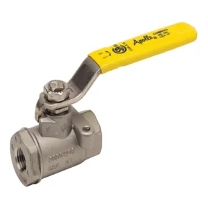 APOLLO VALVES 76107354448 Ball Valve, 1-1/2 Inch NPT, Stainless Steel, PTFE, Seal Weld | CB7CCM