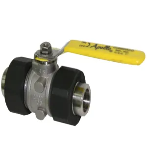 APOLLO VALVES 7640664 Ball Valve, 1-1/4 Inch Size, Socket Weld, Double U-End, Stainless Steel | CB7EMJ