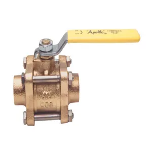 APOLLO VALVES 82205F9 Ball Valve, 1 Inch Size, Solder, 3 Pieces, Bronze, Cpe-V-1010 | CC3DXR