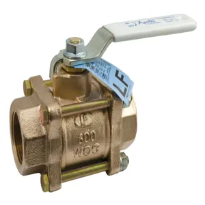 APOLLO VALVES 82LF1432150 Ball Valve, 1/2 Inch NPT, 3 Pieces, Full Port, Bronze | CC7LUC