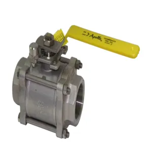 APOLLO VALVES 86R1082742 Ball Valve, 2 Inch NPT, Full Port, 3 Pieces, Stainless Steel, Latch Lever | CA9WBM