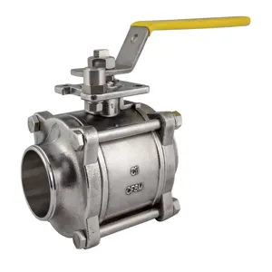 APOLLO VALVES 86R7081427 Ball Valve, 2 Inch Size, Butt Weld, Stainless Steel, 3 Pieces, Vent, Latch Lever | CB3ZCQ