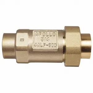 APOLLO VALVES 4ALF3A44A Dual Check Valve, Dual Flow, Inline, Bronze, 3/4 Inch Size, FNPT x FNPT, Horizontal | CH9UZP 52DD47