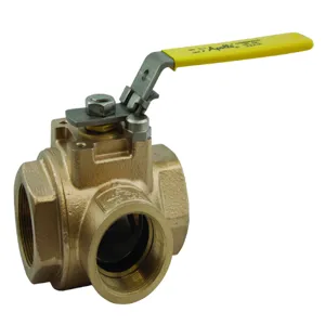 APOLLO VALVES 7764804 Ball Valve, Size 2 Inch NPT, Full Port, 3 Way, Bronze, 2-1/4 Inch Extension | BY6LFU