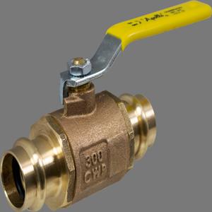 APOLLO VALVES 77W10401A Ball Valve, Brass, Inline, 2-Piece, 3/4 Inch Pipe Size, Press | CH6MRJ 55ET27