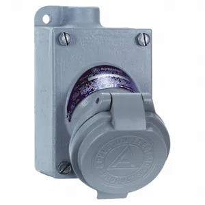 APPLETON ELECTRIC CPS152-301 Pin and Sleeve Receptacle, 20 A, 125 to 250V AC/18V DC, 1 hp, Gray, Dead End | AA4DNL 12G222