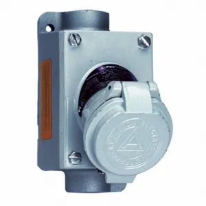 APPLETON ELECTRIC CPS152-211 Pin and Sleeve Receptacle, 20 A, 125 to 250V AC/18V DC, 1 hp, Gray, Feed Through | AA4DNH 12G219