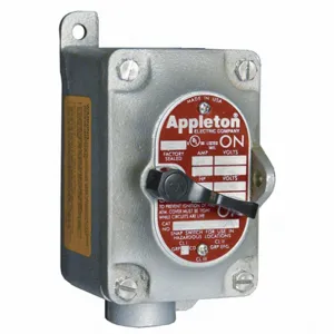 APPLETON ELECTRIC EDS150F3W Tumbler Switch, 1 Gang, Dead-End Hub, 1/2 Inch Hub, 20A, 120 to 277V AC | AA6DMN 58-535, 13U957