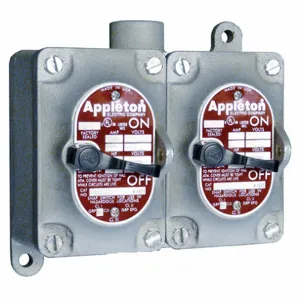 APPLETON ELECTRIC EDS2229 Tumbler Switch, 2 Gangs, Dead-End Hub, 3/4 Inch Hub, 20A, 120 to 277V AC | AA6DPM 13V004