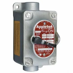 APPLETON ELECTRIC EDSC3129 Tumbler Switch, 1 Gang, Feed-Thru Hub, 1 Inch Hub, 20A, 120 to 277V AC | AA6DVR 13V124