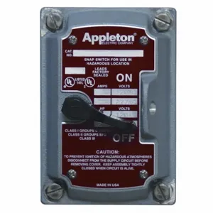 APPLETON ELECTRIC EDSF33WQ Front Cover/Chamber/Switch Assembly, 3-Way, 30A, 120/277V AC, Malleable Iron | AA6DWN 13V144