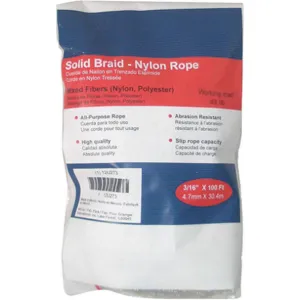 APPROVED VENDOR 12U273 Rope Nylon Braided 3/16 Inch Diameter 100ft L | AA4LZN