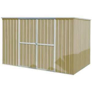 APPROVED VENDOR 13X106 Storage Shed Slope Roof 6ft x 11ft Beige | AA6GGX