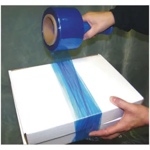 APPROVED VENDOR 15A919 Hand Stretch Wrap Blue 1000 Feet 3 Inch W - Pack Of 4 | AA6UYV