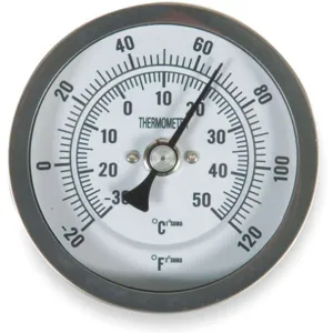 APPROVED VENDOR 1NFY8 Bimetal Thermometer 3 Inch Dial -20 To 120f | AB2RDY