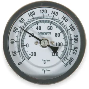 APPROVED VENDOR 1NFY6 Bimetal Thermometer 3 Inch Dial 0 To 250f | AB2RDW