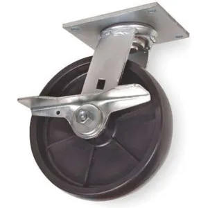 APPROVED VENDOR 1NVP5 Swivel Plate Caster With Brake 1000 Lb 8 Inch Diameter | AB2UJB