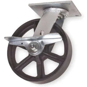 APPROVED VENDOR 1NVP8 Swivel Plate Caster With Brake 1200 Lb 5 Inch Diameter | AB2UJE