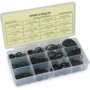 APPROVED VENDOR 1RGY8 O Ring Assortment Epdm 200 Piece 12 Sizes | AB3CKL