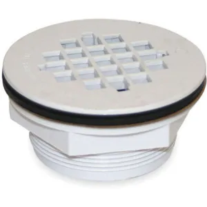 APPROVED VENDOR 1RLU6 Shower Drain Compression Pvc White Grid | AB3DPC