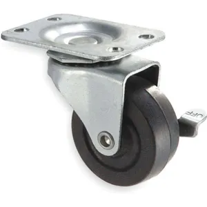 APPROVED VENDOR 1UHJ1 Swivel Plate Caster With Brake 75 Lb 2 Inch Diameter | AB3NCM