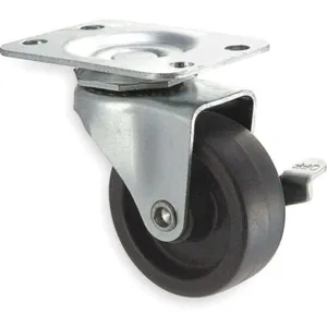 APPROVED VENDOR 1UHR2 Swivel Plate Caster With Brake 100 Lb 2 Inch Diameter | AB3NEL