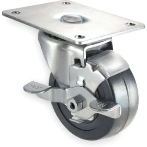 APPROVED VENDOR 1UKR2 Swivel Plate Caster With Brake 125 Lb 3 Inch Diameter | AB3NMN