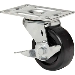 APPROVED VENDOR 1UKT4 Swivel Plate Caster With Brake 210 Lb 3 Inch Diameter | AB3NNA