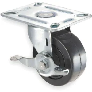 APPROVED VENDOR 1UKW2 Swivel Plate Caster With Brake 450 Lb 4 Inch Diameter | AB3NPC 1UKR4