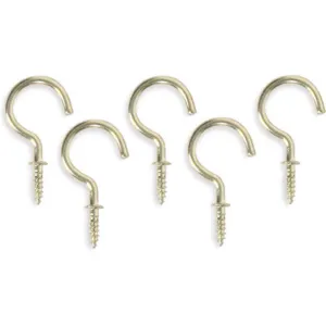 APPROVED VENDOR 1WBJ3 Cup Type Hook Brass Length 7/8 Inch - Pack Of 20 | AB3YVV