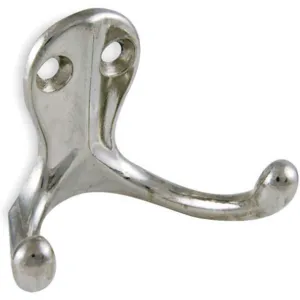 APPROVED VENDOR 1XNF5 Coat Hook 2 Hook Ends Nickel | AB4FPF