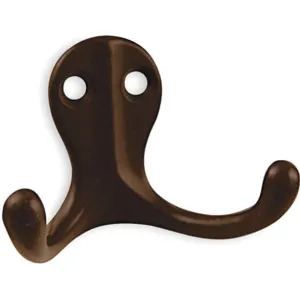 APPROVED VENDOR 1XNF8 Coat Hook 2 Hook Ends Bronze | AB4FPH