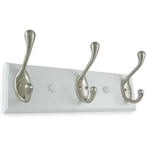 APPROVED VENDOR 1XNH9 Hooks Wall Mount 3 Hook Satin Nickel | AB4FPY