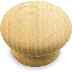 APPROVED VENDOR 1XNR3 Cabinet Knob Round Wood - Pack Of 5 | AB4FRF