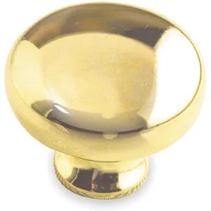 APPROVED VENDOR 1XNR5 Cabinet Knob Round Brass - Pack Of 5 | AB4FRH