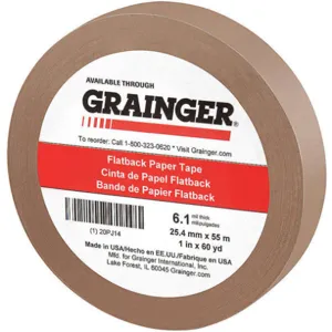 APPROVED VENDOR 20PJ14 Kraft Flatback Paper Tape 1 Inch x 60 Yard | AB4ZHR