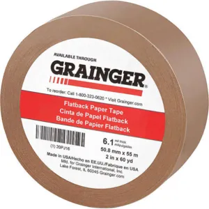 APPROVED VENDOR 20PJ16 Kraft Flatback Paper Tape 2 Inch x 60 Yard | AB4ZHU