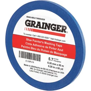 APPROVED VENDOR 20PJ19 Masking Tape 60 Yard Length x 1/4 Inch Width Blue | AB4ZHX