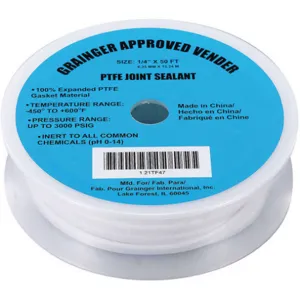 APPROVED VENDOR 21TF47 Ptfe Joint Sealant 1/4 x 50 Feet | AB6JDH